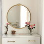 Hanah Home Espejo Redondo de Metal Dorado A708